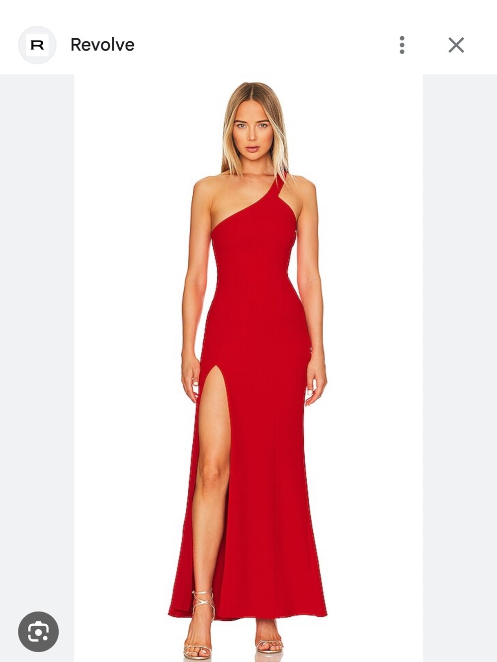 NBD One-Shoulder Red Evening Gown with High Thigh Slit